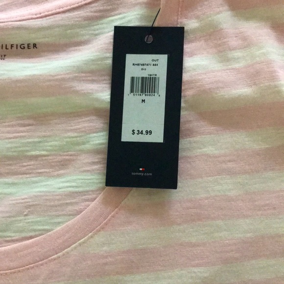 Tommy Hilfiger Cotton Logo  Stripes T- Shirt [ M ] - Picture 7 of 8